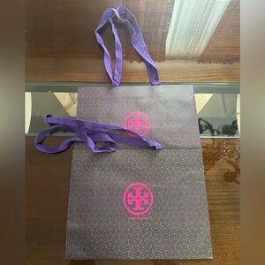 Tory Burch Shopping Bag with Handles Two -  pink purple & green pattern